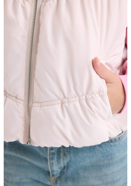 Kız Çocuk Su İtici Kapüşonlu Fermuarlı Şişme Yelek D6918A825SP