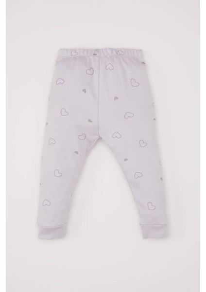 Kız Bebek Pijama Takımı Tavşan Baskılı Uzun Kollu Üst Beli Lastikli Uzun Alt