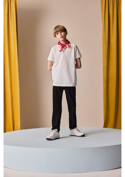 Erkek Çocuk Polo Yaka Basic Düz Pike Kısa Kollu Tişört K1689A625SM