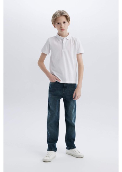 Erkek Çocuk Polo Yaka Basic Düz Pike Kısa Kollu Tişört K1689A625SM