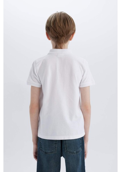 Erkek Çocuk Polo Yaka Basic Düz Pike Kısa Kollu Tişört K1689A625SM