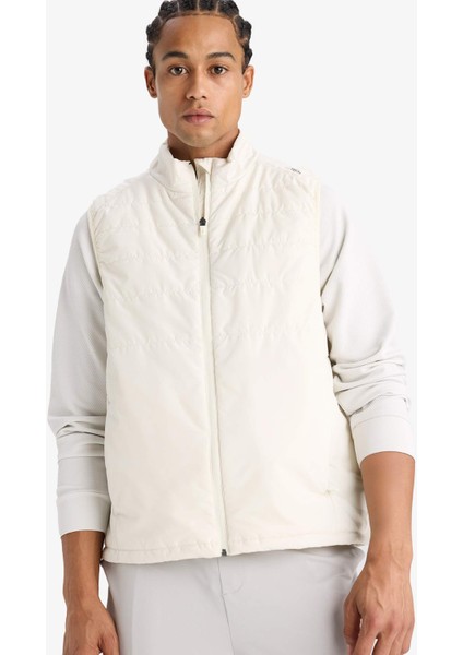 Fit Su Geçirmez Rüzgar Geçirmez Regular Fit Fermuarlı Cepli Yelek D6177AX25SP