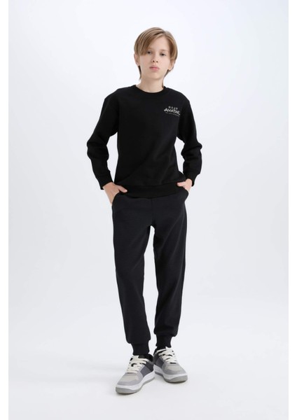 Erkek Çocuk Avatar the Last Airbender Bisiklet Yaka İçi Yumuşak Tüylü Sırt Baskılı Sweatshirt D6742A824WN