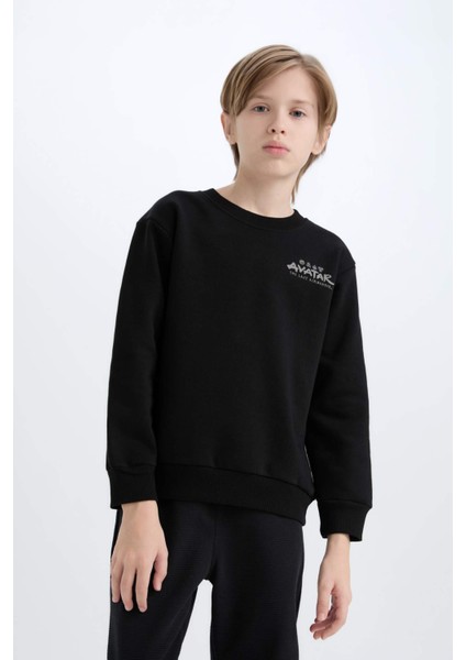 Erkek Çocuk Avatar the Last Airbender Bisiklet Yaka İçi Yumuşak Tüylü Sırt Baskılı Sweatshirt D6742A824WN