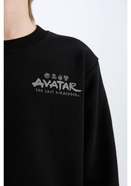 Erkek Çocuk Avatar the Last Airbender Bisiklet Yaka İçi Yumuşak Tüylü Sırt Baskılı Sweatshirt D6742A824WN