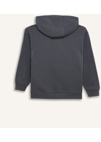 Erkek Çocuk Batman Kapüşonlu Kanguru Cepli Sweatshirt D6740A824WN