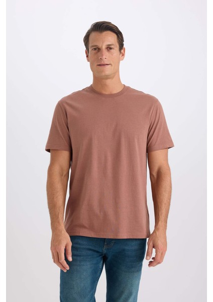 %100 Pamuk New Regular Fit Bisiklet Yaka Basic Düz Kısa Kollu Tişört V7699AZ25SP