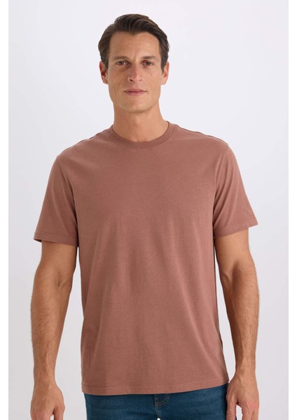 %100 Pamuk New Regular Fit Bisiklet Yaka Basic Düz Kısa Kollu Tişört V7699AZ25SP