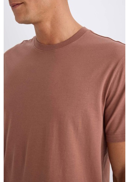 %100 Pamuk New Regular Fit Bisiklet Yaka Basic Düz Kısa Kollu Tişört V7699AZ25SP