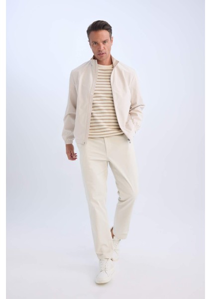 Regular Fit Dik Yaka Fermuarlı Cepli Mevsimlik Baharlık Mont D6330AX25SP