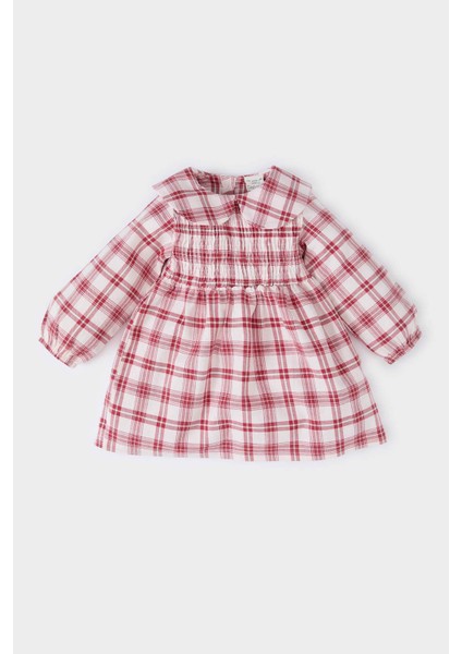 Kız Bebek Kareli Uzun Kollu Flanel Elbise D7426A524WN