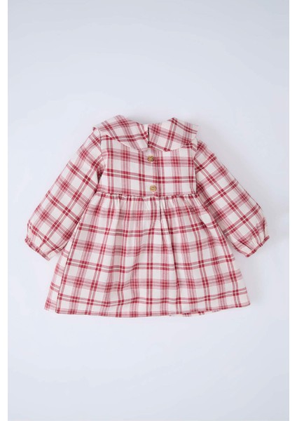 Kız Bebek Kareli Uzun Kollu Flanel Elbise D7426A524WN