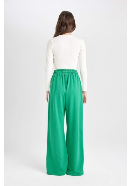 Coool Wide Leg Geniş Bol Paça Eşofman Altı Geniş Paça Beli Lastikli Bağcıklı Şeritli D4764AX24AU