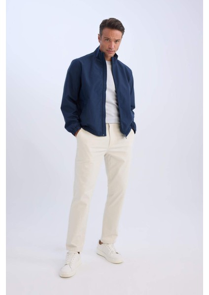 Regular Fit Dik Yaka Fermuarlı Cepli Mevsimlik Baharlık Mont D6330AX25SP