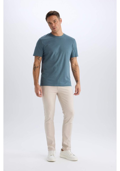 %100 Pamuk New Regular Fit Bisiklet Yaka Basic Düz Kısa Kollu Tişört V7699AZ25SP