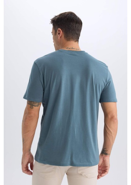 %100 Pamuk New Regular Fit Bisiklet Yaka Basic Düz Kısa Kollu Tişört V7699AZ25SP