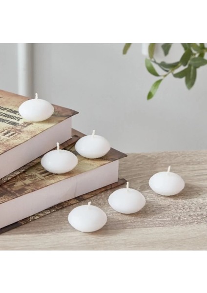 6 'li Eko Yüzen Mum Beyaz