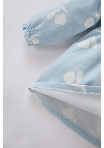Kız Bebek Desenli Uzun Kollu Sweat Elbise D7423A524WN