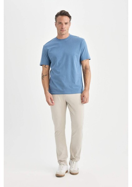 %100 Pamuk New Regular Fit Bisiklet Yaka Basic Düz Kısa Kollu Tişört V7699AZ25SP