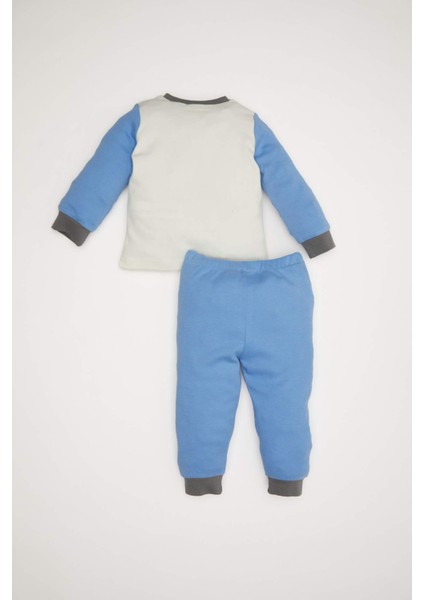 Erkek Bebek Pijama Takım Araç Baskılı Uzun Kollu Üst Beli Lastikli Uzun Alt D8314A5NS