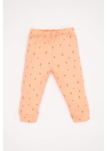 Kız Bebek Pijama Takımı Bisiklet Yaka Çiçekli Uzun Kollu Üst Uzun Alt D8291A5NS