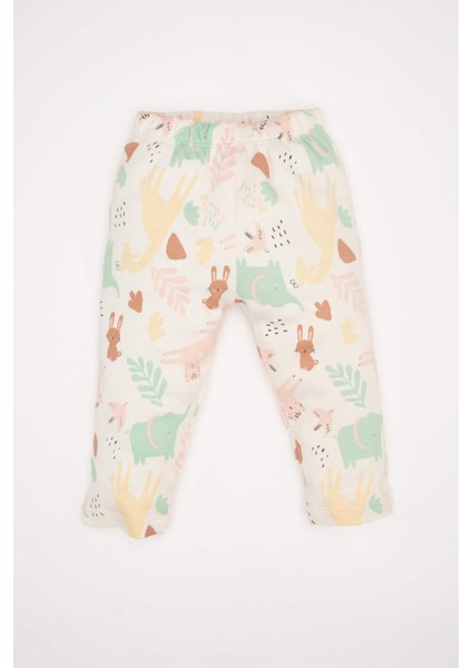 Kız Bebek Pijama Takımı Safari Baskılı Uzun Kollu Üst Beli Lastikli Alt D8289A5NS
