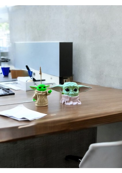 Yeşil Adam Yoda Fotoğraf Not Tutucu Ofis Masası Tutacak Hediyelik