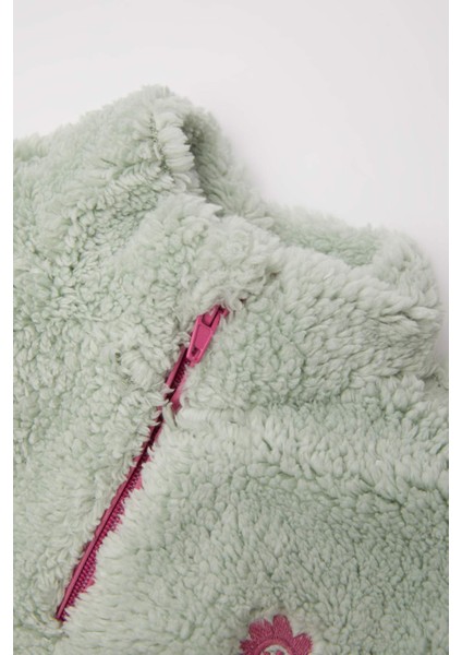 Kız Bebek Dik Yaka Fermuarlı Welsoft Pelüş Sweatshirt D4993A524WN
