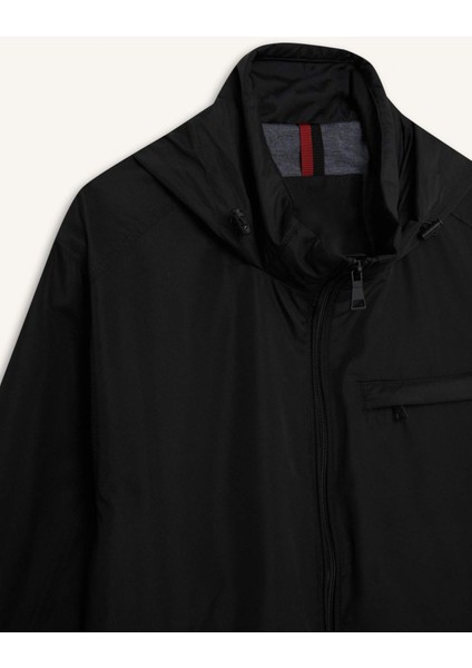 Su İtici Regular Fit Dik Yaka Astarlı Gizli Kapüşonlu Fermuarlı Cepli Mevsimlik Baharlık Mont D7669AX25SP