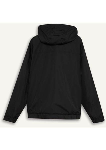Su İtici Regular Fit Dik Yaka Astarlı Gizli Kapüşonlu Fermuarlı Cepli Mevsimlik Baharlık Mont D7669AX25SP