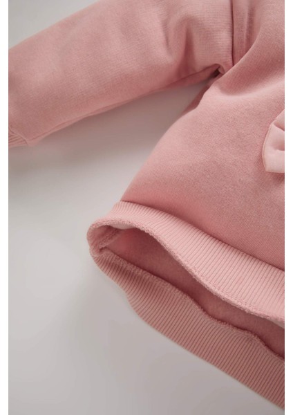 Kız Bebek Bisiklet Yaka Fiyonklu Sweatshirt D6267A524WN