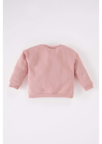Kız Bebek Bisiklet Yaka Fiyonklu Sweatshirt D6267A524WN