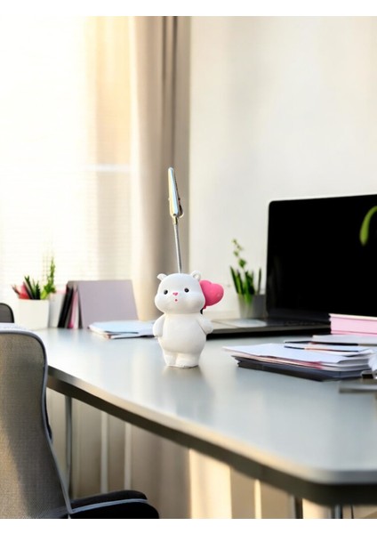 Kalpli Balon Tutan Kawaii Sevimli Ayıcık Fotoğraf ve Not Tutucu - Ofis Masa Not Tutacağı fırsatları