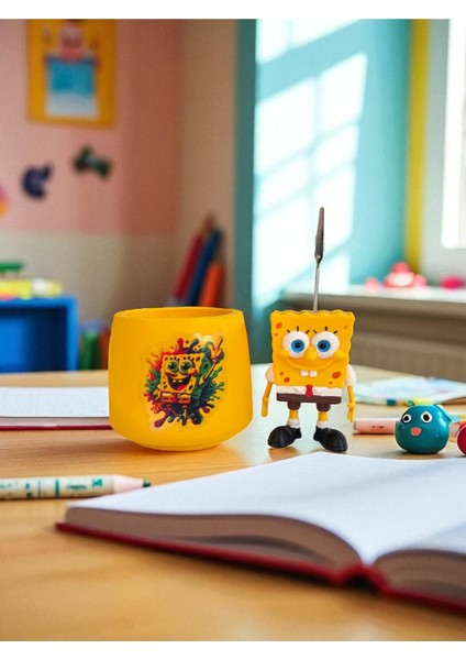 Sevimli Sünger Bob (Sponge Bob) Fotoğraf Not Tutucu Ofis Masası Setli Tutacak Hediyelik fırsatları