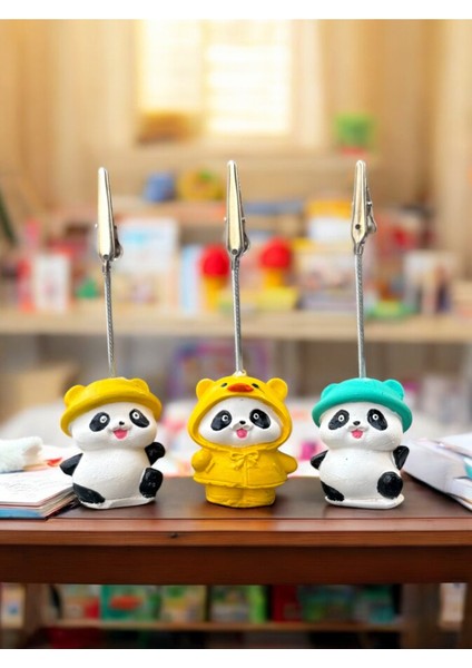 3lü Kawaii Sevimli Panda Fotoğraf ve Not Tutucu - Ofis Masa Not Tutacağı