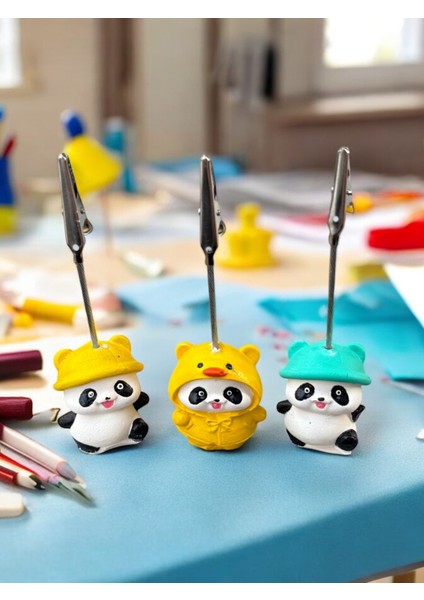 3lü Kawaii Sevimli Panda Fotoğraf ve Not Tutucu - Ofis Masa Not Tutacağı modelleri
