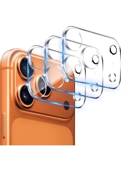 Apple iPhone 17 Pro Max Uyumlu Kamera Koruma Lens Koruyucu Şeffaf Temperli Cam + Ekran Koruyucu Cam 2in1 Set modelleri