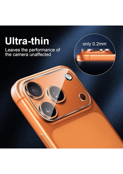 Apple iPhone 17 Pro Max Uyumlu Kamera Koruma Lens Koruyucu Şeffaf Temperli Cam + Ekran Koruyucu Cam 2in1 Set indirimleri