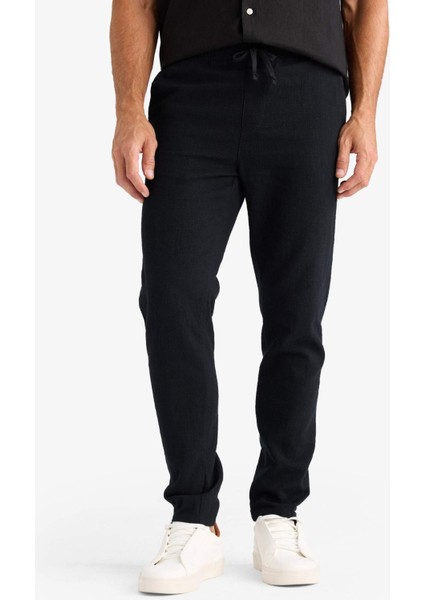 %100 Pamuk Relax Fit Rahat Kesim Yazlık Müslin Kısa Paça Pamuklu Jogger Pantolon D6260AX25SP