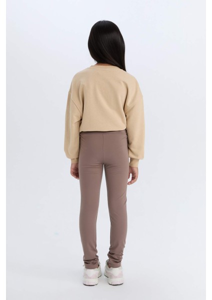 Kız Çocuk Standart Boy Baskılı Tayt D6550A824WN
