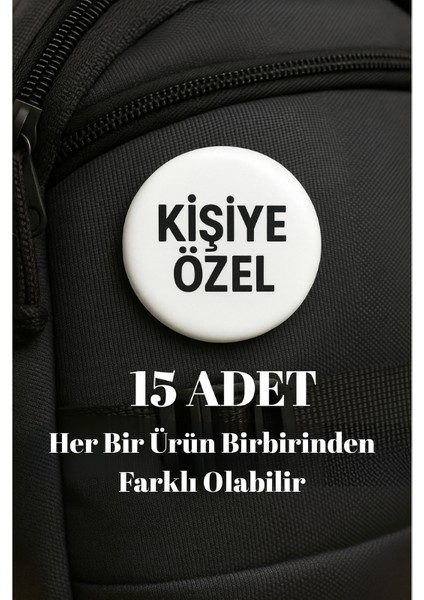Kişiye Özel 44 mm Tasarım Rozet Seti- 15 Adet