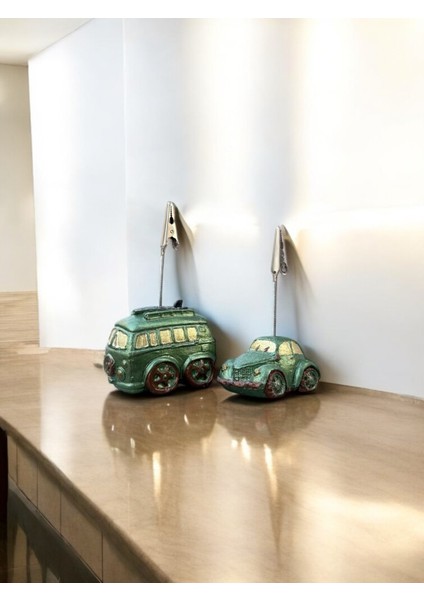 Şirin Simli Yeşil Woswos ve Otobüs Fotoğraf Not Tutucu Ofis Masası Tutacak Hediyelik fiyatları