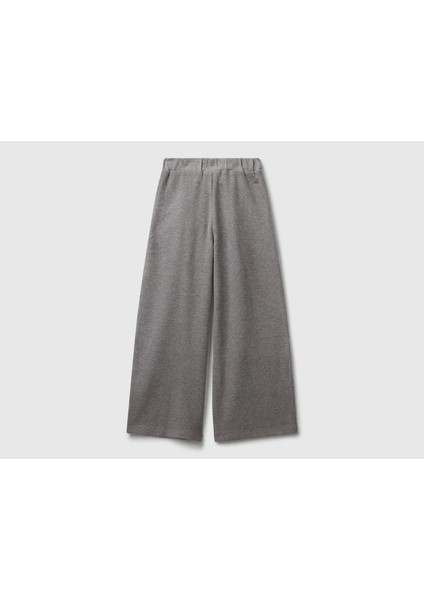 Kız Çocuk Antrasit Melanj Önü Pile Detaylı Beli Bağlamalı Arkası Lastikli Eşofman Altı fiyatları