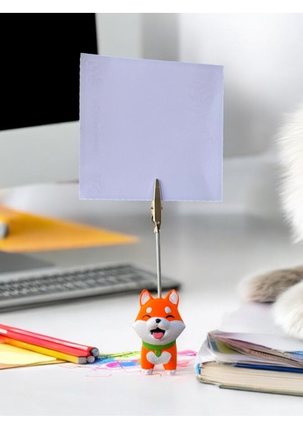 Akita Sevimli Yavru Köpek Fotoğraf Not Tutacağı Ofis Masası Hediyelik