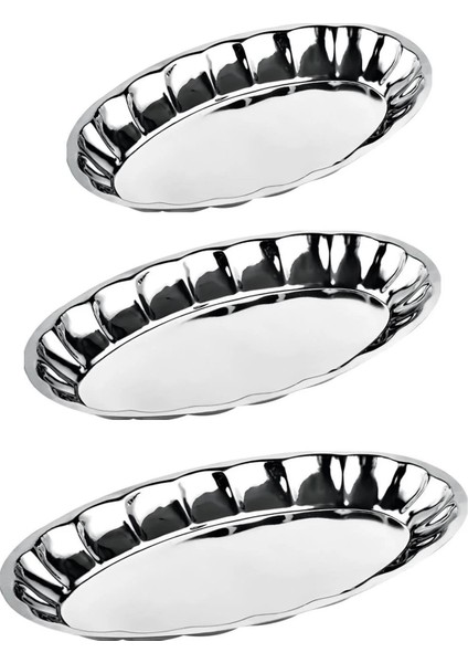 Dilimi Kayık Tabak Seti 3 Boy Salata Tabağı Kebap Tabağı Servis Tabak Meyve Tabağı 3 Boy 21 24 27 cm