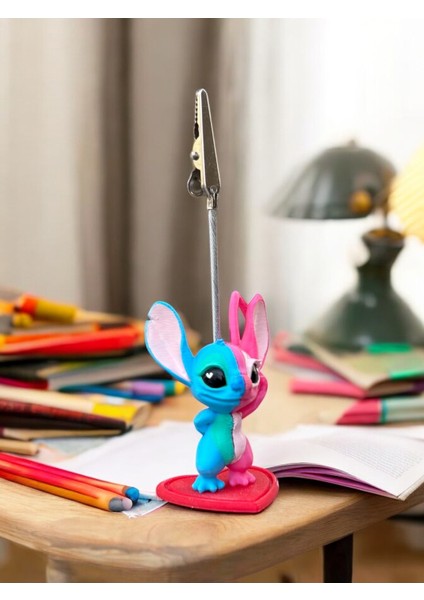 Kawaii Sevimli Stitch Angel Fotoğraf ve Not Tutucu - Ofis Masa Not Tutacağı modelleri