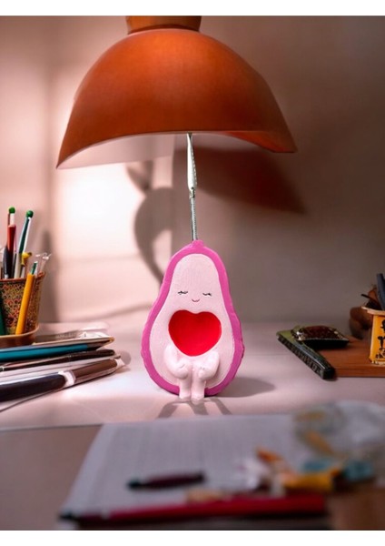 Kawaii Sevimli Pembe Avokado Temalı Fotoğraf ve Not Tutucu - Ofis Masa Not Tutacağı