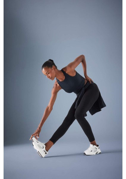 Fit Yüksek Bel Beli Saran Pamuklu Basic Düz Sporcu Tayt