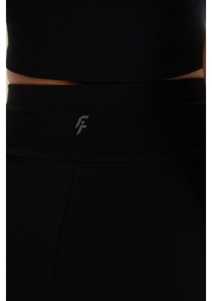 Fit Yüksek Bel Beli Saran Pamuklu Basic Düz Sporcu Tayt