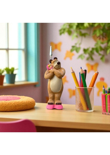 Dekoratif Sevimli Maşa ve Kocaayı Baskılı Kalemlik ve Notluk Seti El Yapımı modelleri